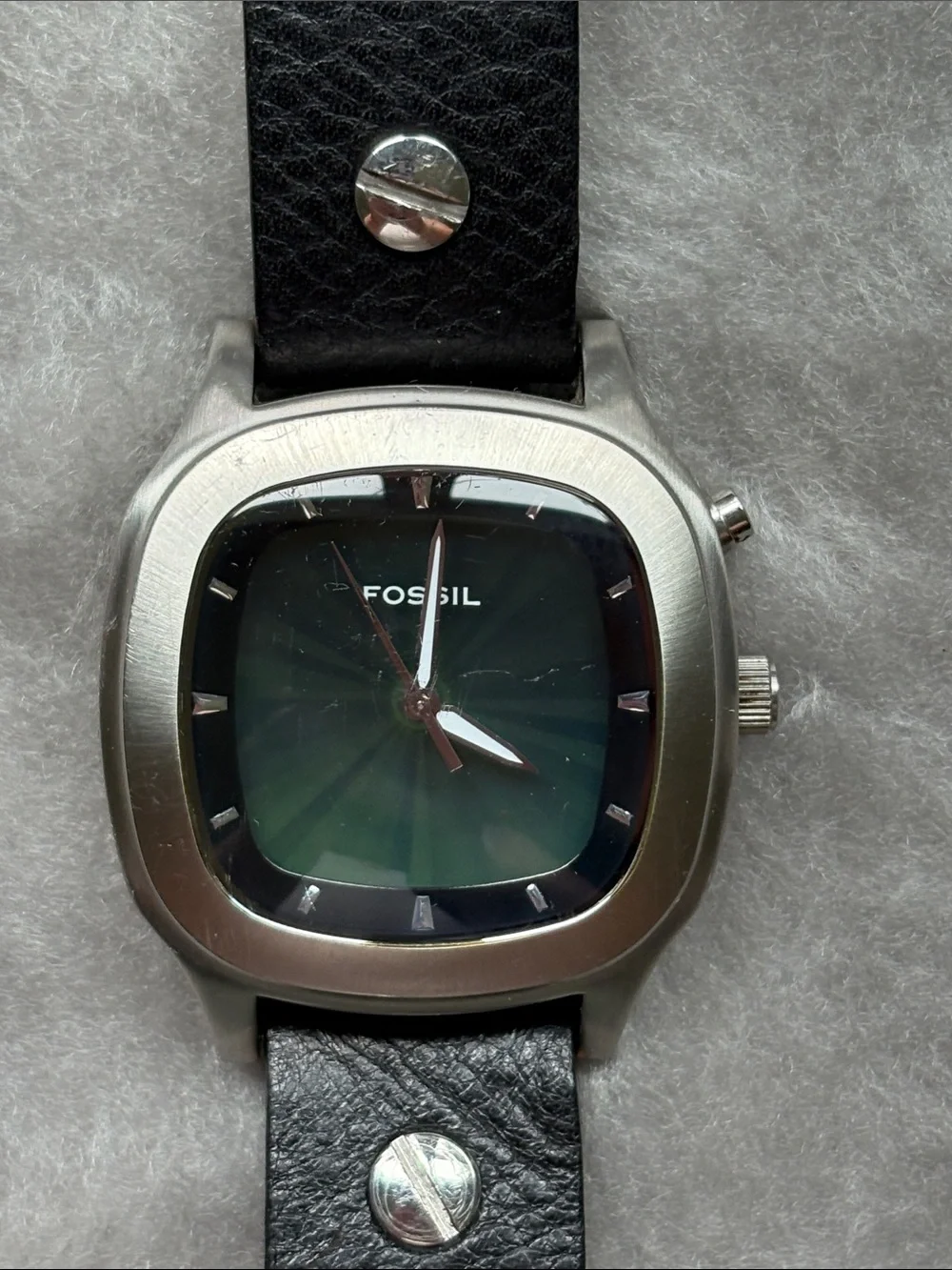 Rare Fossil Big Tic Kaleido Watch jr-8124 Changing Green to Blue Face